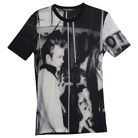 Dolce & Gabbana Camiseta James Dean Graphic em Algodão Cinza Cinza