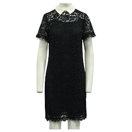 Michael Kors-Lace Navy Dress with Collar -Blue,Navy blue