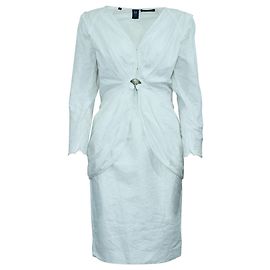 Emanuel Ungaro Ensemble blazer et jupe vintage en relief blanc Blanc