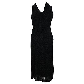 Catherine Malandrino Schwarzes Kleid mit Samtmuster Schwarz