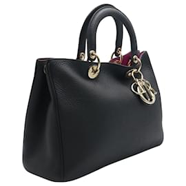 Dior-Dior Diorissimo Medium Tote Bag in Black Leather-Black