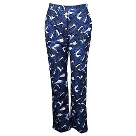 Msgm Hose mit blau-weißem Blattmuster Blau