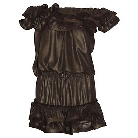 Lanvin For H&M Braunes schulterfreies Kleid Braun
