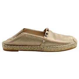 Valentino Alpargatas Planas Rockstud Bronce Metálico