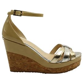 Jimmy Choo Sandálias de plataforma douradas e prateadas Dourado Metálico