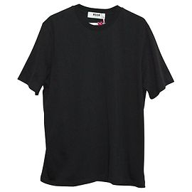 Msgm Camiseta negra con logotipo Negro