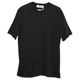 Msgm-T-shirt nera con logo-Nero