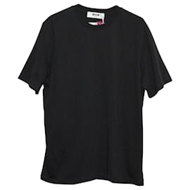 Msgm-Camiseta preta com logotipo-Preto