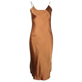 Vestido sem mangas Nili Lotan em seda marrom Marrom