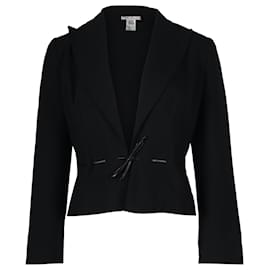Nina Ricci-Nina Ricci Front Tie Blazer in Black Silk-Black