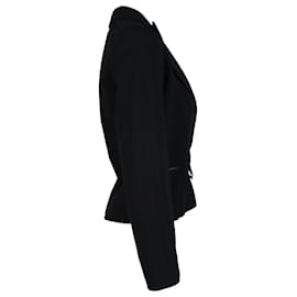 Nina Ricci-Nina Ricci Blazer à Nouer sur le Devant en Soie Noire-Noir