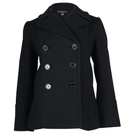 Marc Jacobs Double-Breasted Peacoat in Black Wool Black