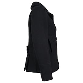 Marc Jacobs-Marc Jacobs Double-Breasted Peacoat in Black Wool-Black