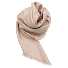 Fendi-Fendi FF Logo Shawl in Pink Silk -Pink