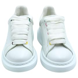 Alexander Mcqueen-Alexander McQueen Kids Oversized Sneakers in White Leather-White