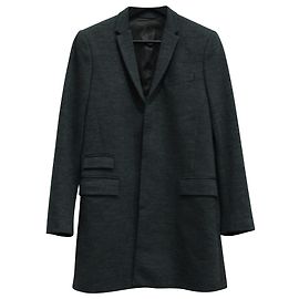 Neil Barrett Slim-Fit Felted Coat in Grey Wool Grey