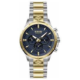 Versus Versace-Versus Versace Chrono Lion Modern Round Chronograph Watch-Metallic