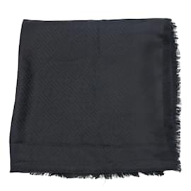 Fendi-Fendi FF Logo Shawl in Black Silk -Black