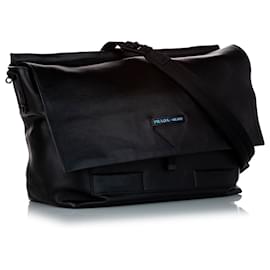 Prada-Prada Black Leather Crossbody Bag-Black