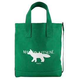 Autre Marque-Profile Fox Tote Bag in Green Cotton-Green
