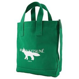Autre Marque-Tote Bag Profile Fox en Coton Vert-Vert