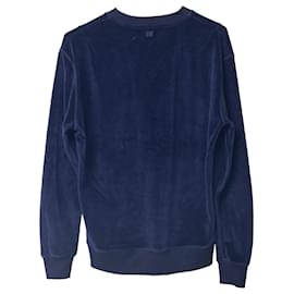 Ami Paris-Ami Paris Patch Langarm-Sweatshirt aus marineblauem Samt-Blau,Marineblau