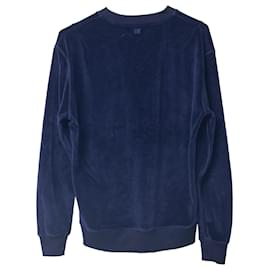 Ami-Sweatshirt Ami Paris Patch Manches Longues en Velours Bleu Marine-Bleu,Bleu Marine