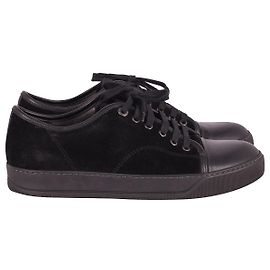 Lanvin DBB1 Tênis em couro de bezerro preto Couro Preto