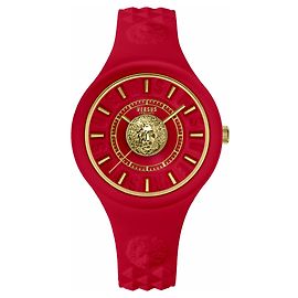 Versus Versace Fire Island Lion Strap Watch Red