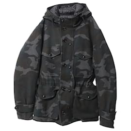 Moncler-Moncler Giacca Parka Camouflage in Lana Multicolor-Multicolore