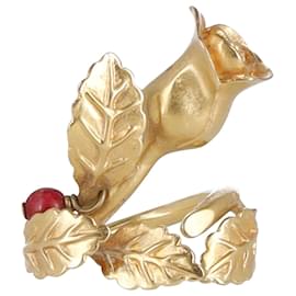 Dior-Bague Dior Rose sculptée en métal doré-Doré