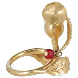 Dior-Geschnitzter Dior Rose Ring aus goldfarbenem Metall-Golden