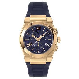Orologio Salvatore Ferragamo Vega Crono Silicone D'oro Metallico