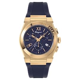 Salvatore Ferragamo-Salvatore Ferragamo Vega Chrono Silicone Watch-Golden,Metallic