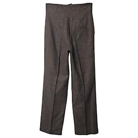 Nanushka-Nanushka Houndstooth Straight Cut Trousers in Brown Polyester -Other