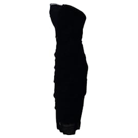 Dolce & Gabbana-Dolce & Gabbana Ruched Tube Dress in Black Polyamide-Black