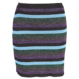 Miu Miu-Miu Miu Mini-jupe en maille scintillante en viscose multicolore-Multicolore