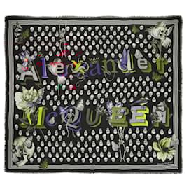 Alexander Mcqueen-Logo Skull Scarf-Black
