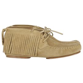 Loewe Franged High Top Loafer en cuir de veau camel Suède Marron Beige