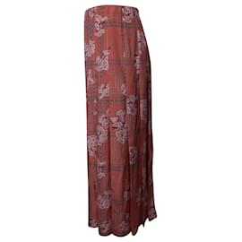 Gucci-Gucci Floral Print Pleated Skirt in Pink Silk-Pink