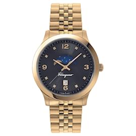 Salvatore Ferragamo-Salvatore Ferragamo Ferragamo Duo Moonphase Diamond Watch-Golden,Metallic