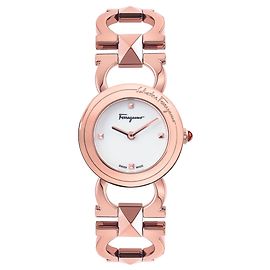 Salvatore Ferragamo Double Gancini Stud Bracelet Watch Pink