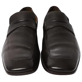 Prada-Prada Penny Loafers in Dark Brown Leather-Brown