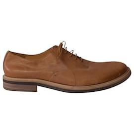 Maison Martin Margiela-Maison Margiela Lace Up Loafers in Tan Leather-Brown,Beige