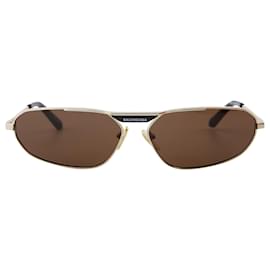 Balenciaga-Sunglasses in Gold/Brown Metal-Golden,Metallic
