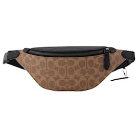Coach-Charter 7 Fannypack in Beige Canvas-Brown