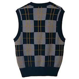 Autre Marque-Ami Paris Checked Print Knit Sweater Vest in Multicolor Polyamide-Other