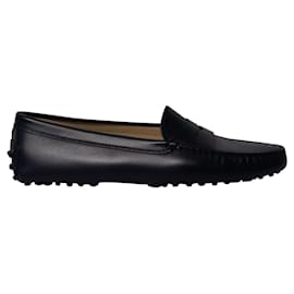 Tod's-Tod's Gommino Driving Shoes Loafers in Black Leather-Black