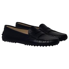 Tod's-Tod's Gommino Driving Shoes Loafers in Black Leather-Black