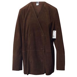 Blazer à Poitrine Doublée Totême en Daim Marron Nougat Marron